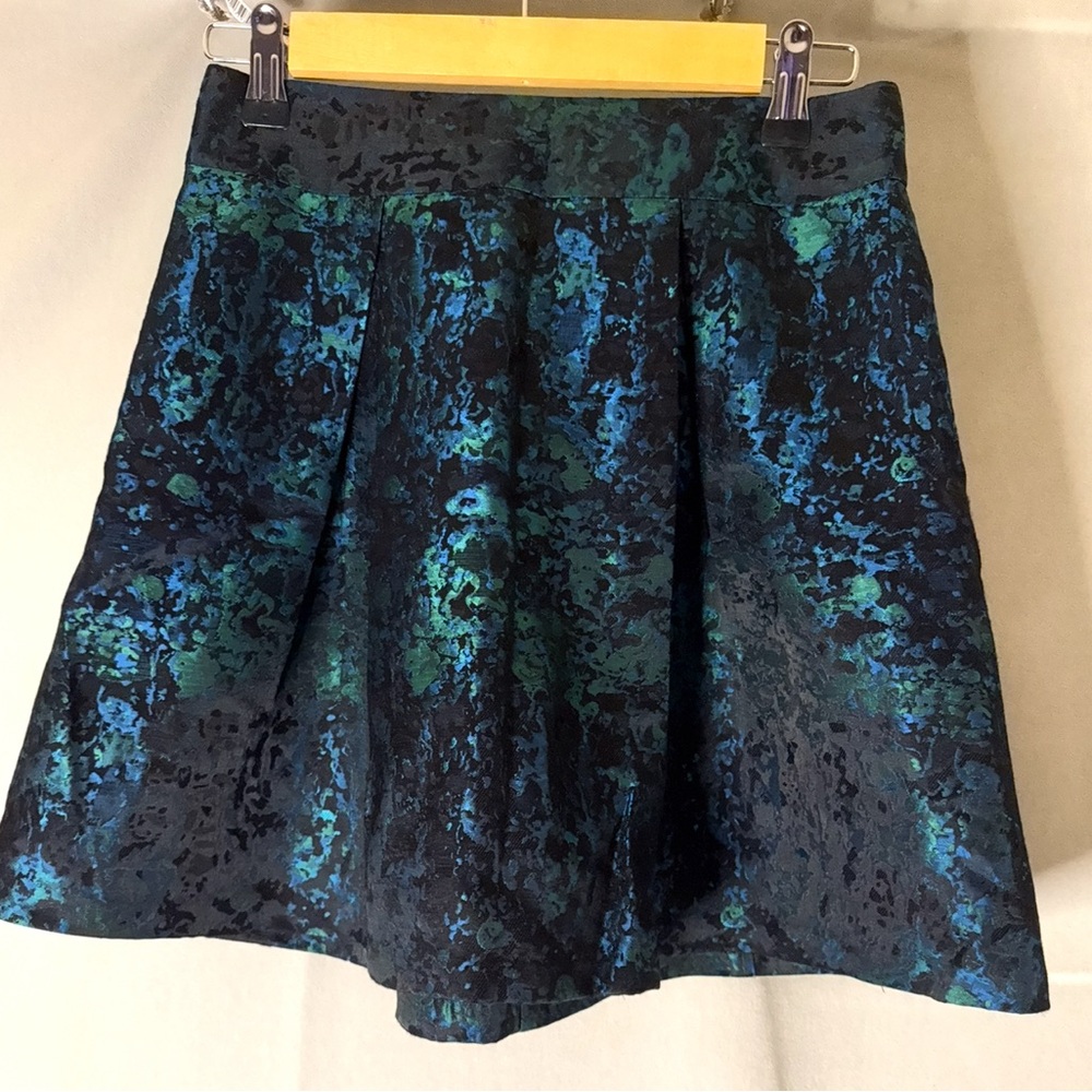 Banana Republic Black and Teal Mini Skirt - Picture 1 of 2